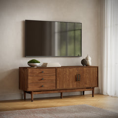 Olson Walnut Media Console 67 - Ornate Home