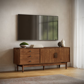 Olson Walnut Media Console 67 - Ornate Home