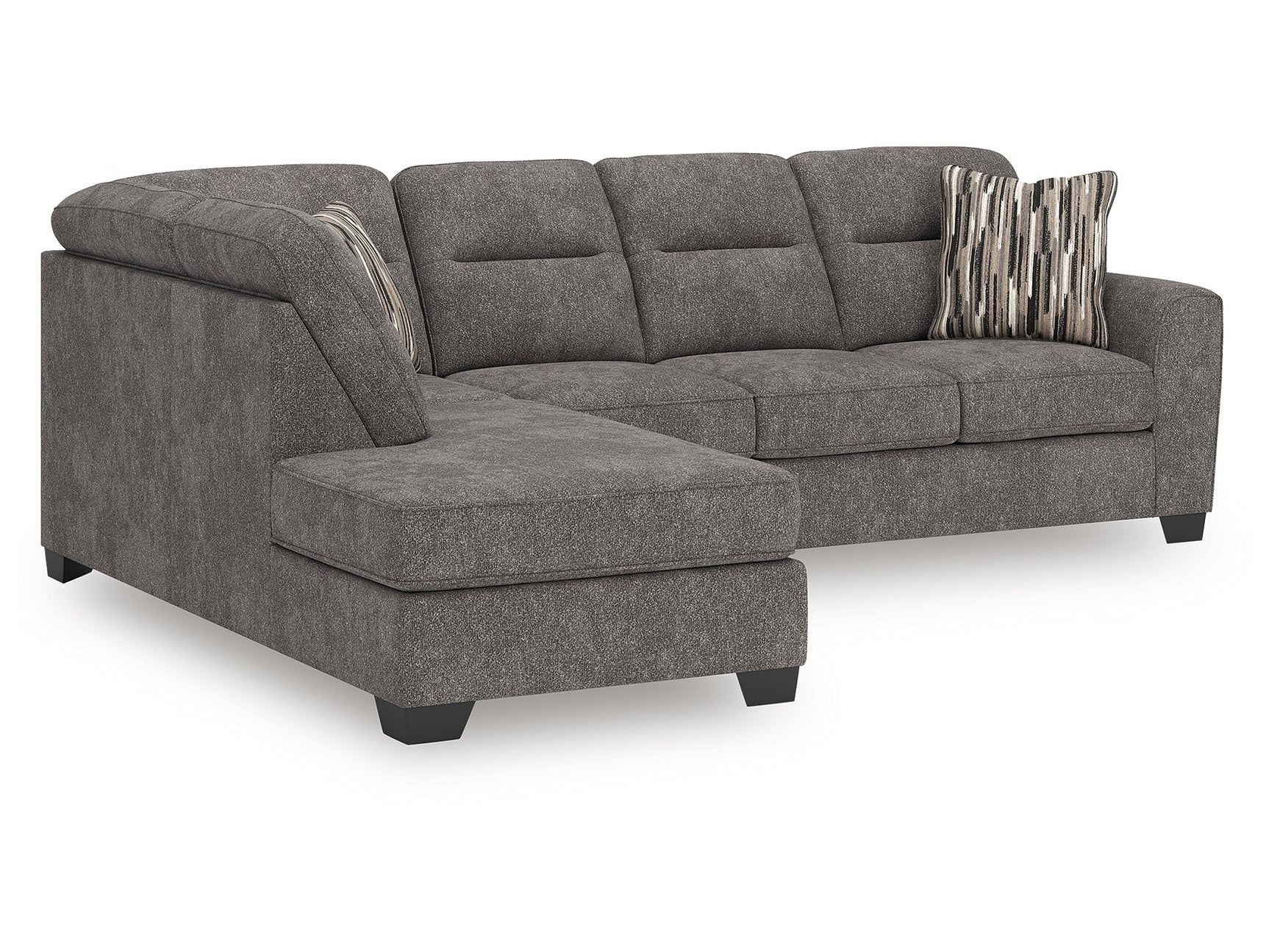 Olten Graphite 2-Piece LEF Sectional with Chaise - Ornate Home