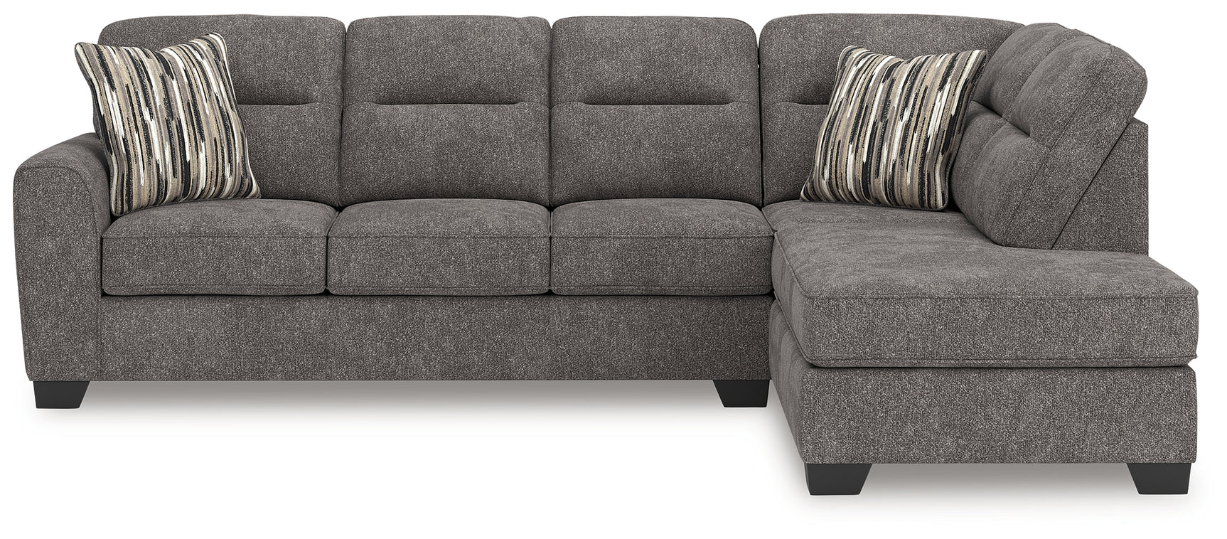 Olten Graphite 2-Piece Sectional with Chaise - Ornate Home