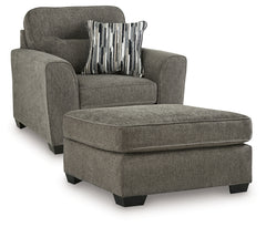 Olten Graphite Oversized Chair and Accent Ottoman - Ornate Home