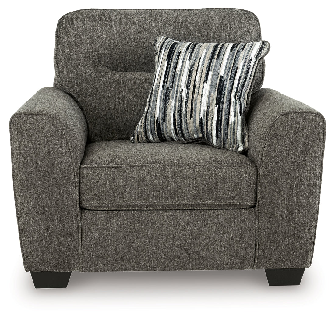 Olten Graphite Oversized Chair and Accent Ottoman - Ornate Home