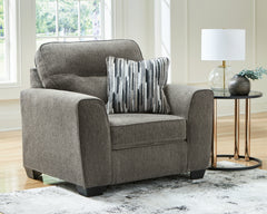 Olten Graphite Oversized Chair and Accent Ottoman - Ornate Home