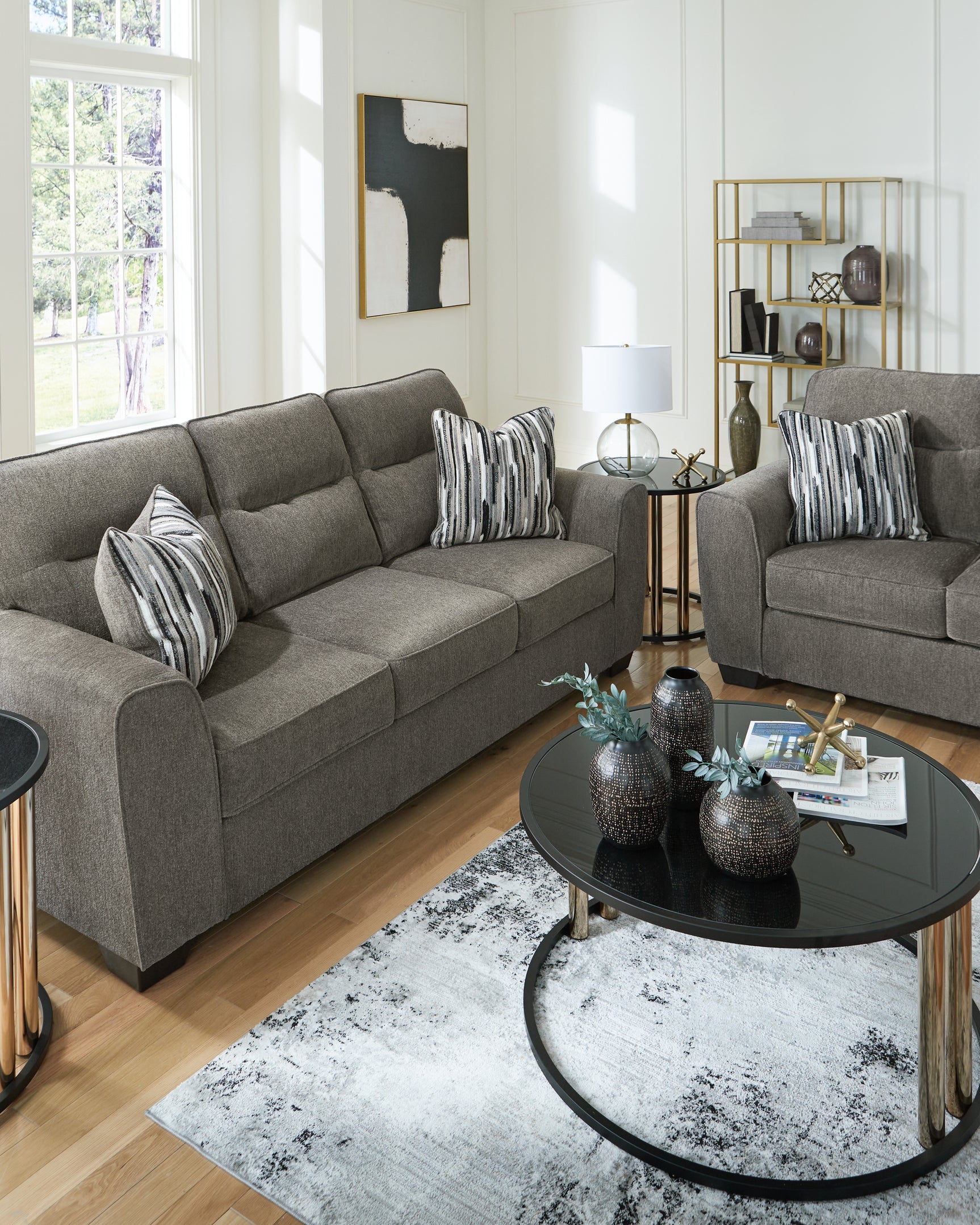 Olten Graphite Sofa and Loveseat - Ornate Home