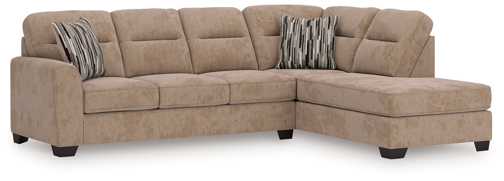 Olten Mocha 2-Piece Sectional with Chaise - Ornate Home