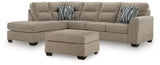 Olten Mocha 2-Piece Sectional with Chaise and Ottoman (Online Special Price) - Ornate Home
