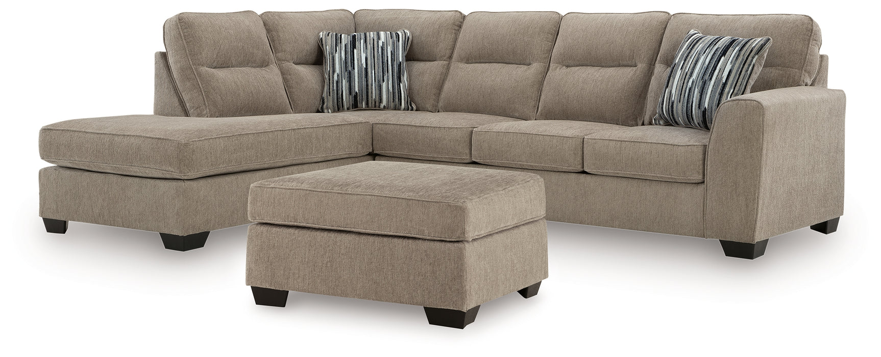 Olten Mocha 2-Piece Sectional with Chaise and Ottoman (Online Special Price) - Ornate Home