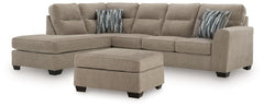 Olten Mocha 2-Piece Sectional with Chaise and Ottoman - Ornate Home