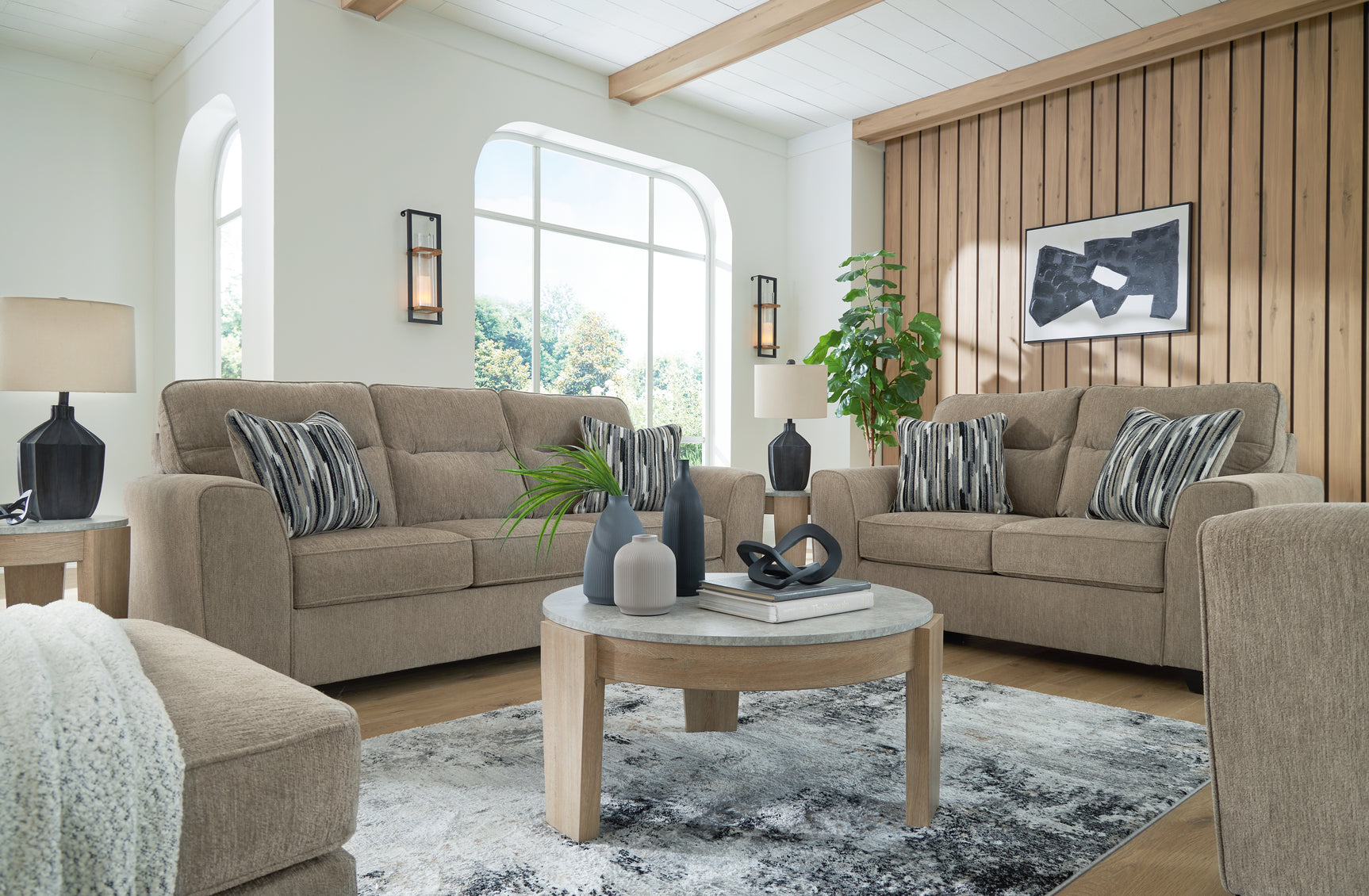 Olten Mocha Sofa and Loveseat - Ornate Home