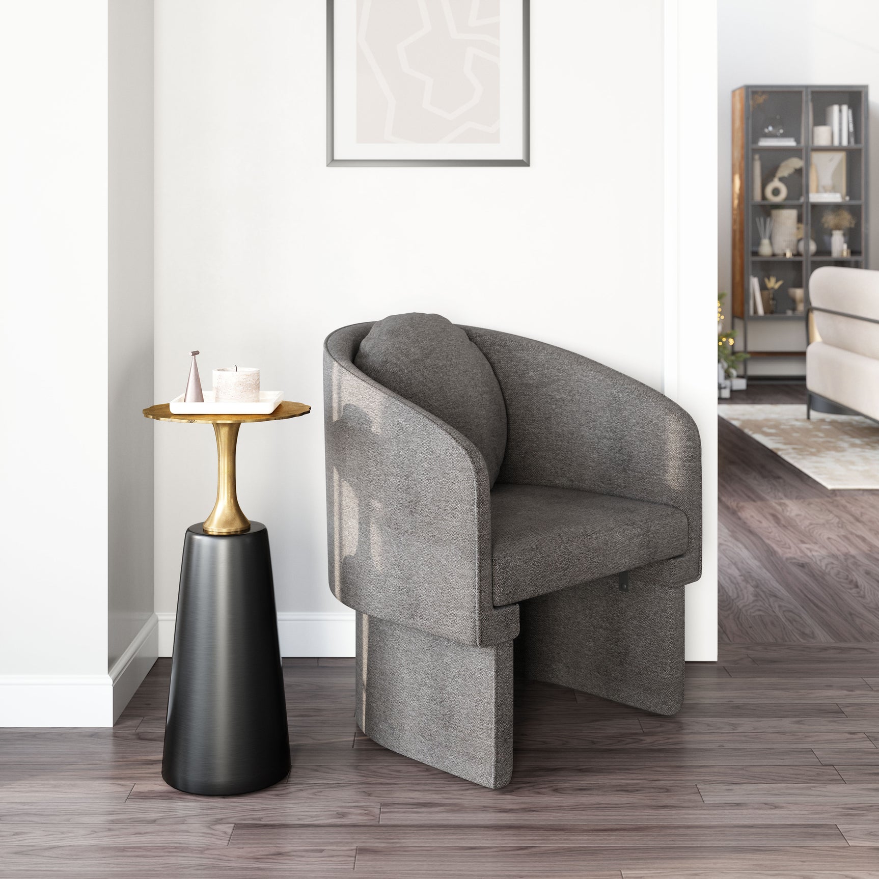 Olya Truffle Gray Accent Chair - Ornate Home