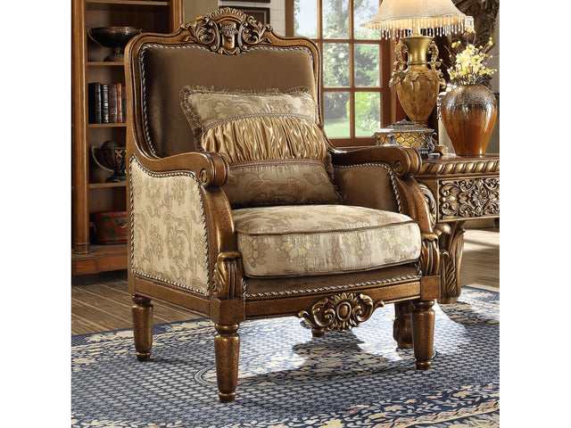 Olympia Antique Gold & Perfect Brown Chair  / HD-610 - Ornate Home