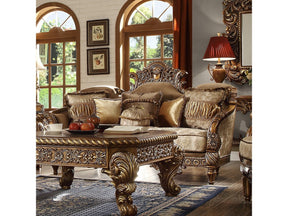 Olympia Antique Gold & Perfect Brown Loveseat  / HD-610 - Ornate Home