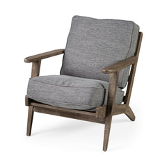 Olympus Castlerock Gray/Brown Fabric Wrapped Wooden Frame Accent Chair