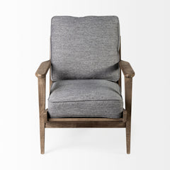 Olympus Castlerock Gray/Brown Fabric Wrapped Wooden Frame Accent Chair