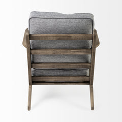 Olympus Castlerock Gray/Brown Fabric Wrapped Wooden Frame Accent Chair