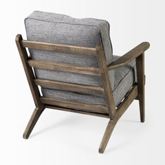 Olympus Castlerock Gray/Brown Fabric Wrapped Wooden Frame Accent Chair