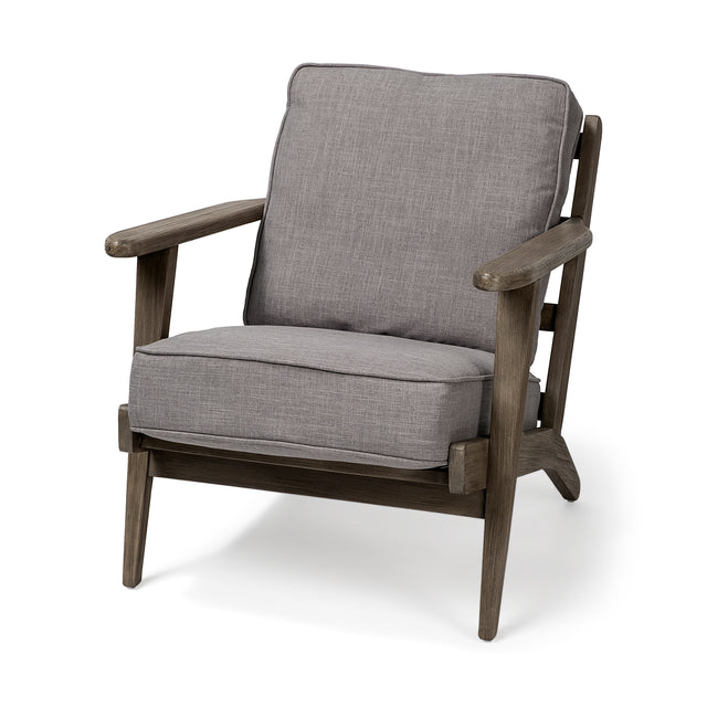 Olympus Flint Gray Fabric Covered Wooden Frame Accent Chair - Ornate Home