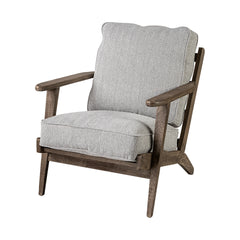 Olympus Frost Gray Fabric Wrapped Wooden Frame Accent Chair - Ornate Home