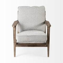 Olympus Frost Gray Fabric Wrapped Wooden Frame Accent Chair - Ornate Home