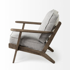 Olympus Frost Gray Fabric Wrapped Wooden Frame Accent Chair - Ornate Home