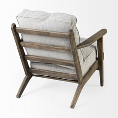 Olympus Frost Gray Fabric Wrapped Wooden Frame Accent Chair - Ornate Home