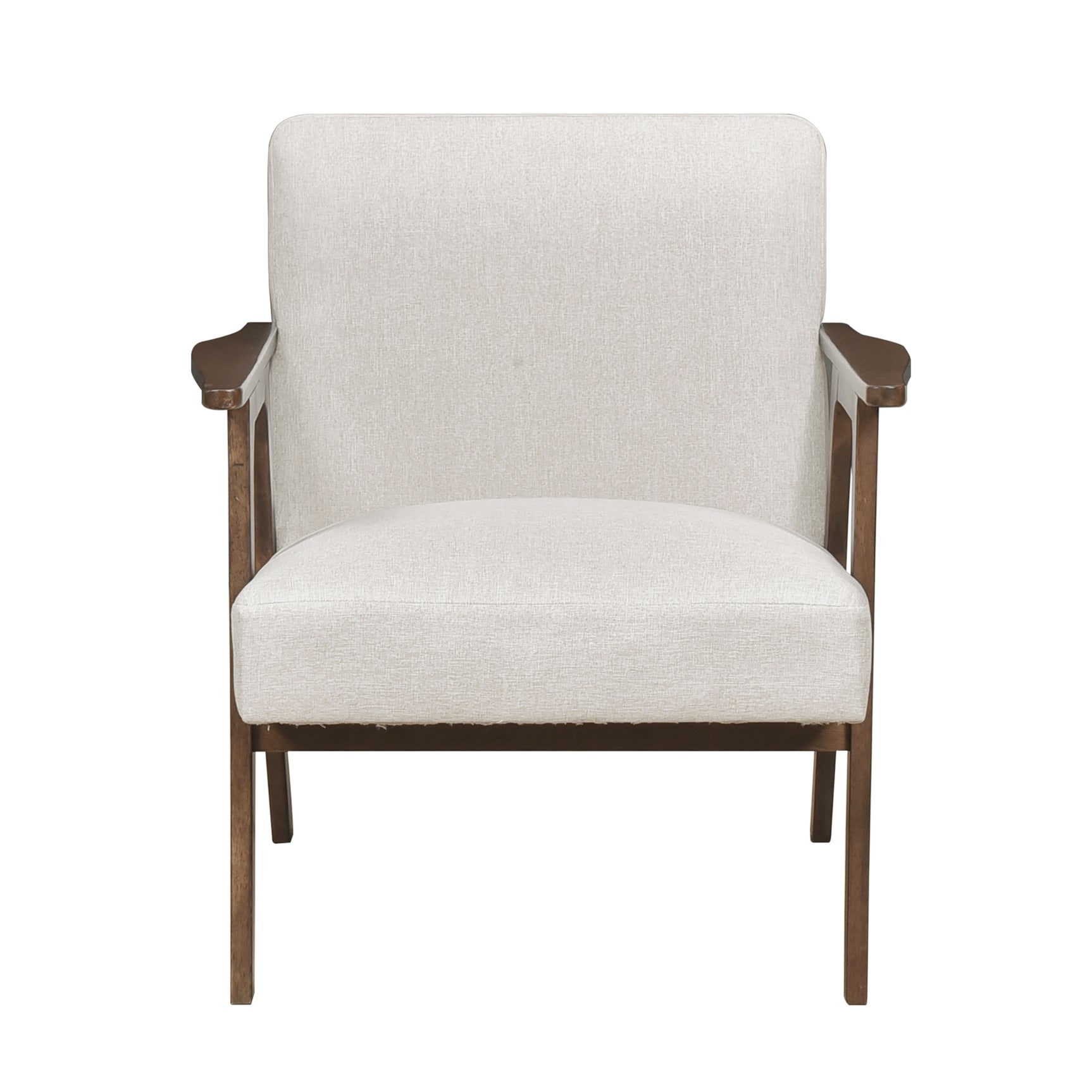 Omara Beige Accent Chair (Dark Brown) - Ornate Home
