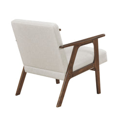 Omara Beige Accent Chair (Dark Brown) - Ornate Home