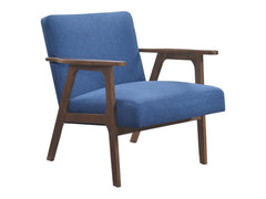 Omara Blue Accent Chair (Dark Brown) - Ornate Home