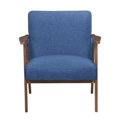 Omara Blue Accent Chair (Dark Brown) - Ornate Home