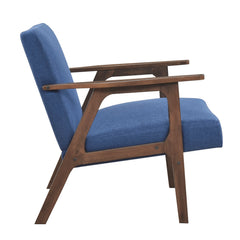 Omara Blue Accent Chair (Dark Brown) - Ornate Home