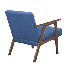 Omara Blue Accent Chair (Dark Brown) - Ornate Home