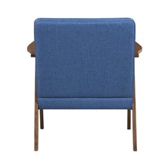 Omara Blue Accent Chair (Dark Brown) - Ornate Home