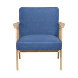 Omara Blue Accent Chair (Light Brown) - Ornate Home