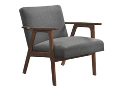 Omara Dark gray Accent Chair (Dark Brown) - Ornate Home