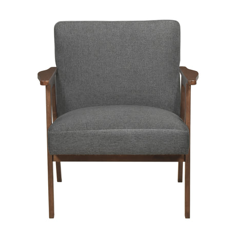 Omara Dark gray Accent Chair (Dark Brown) - Ornate Home