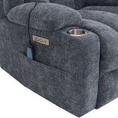 Omarion Blue Power Recliner W/Lift & Heating & Massage - Ornate Home