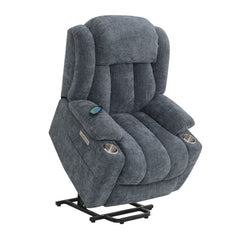 Omarion Blue Power Recliner W/Lift & Heating & Massage - Ornate Home