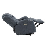 Omarion Blue Power Recliner W/Lift & Heating & Massage - Ornate Home