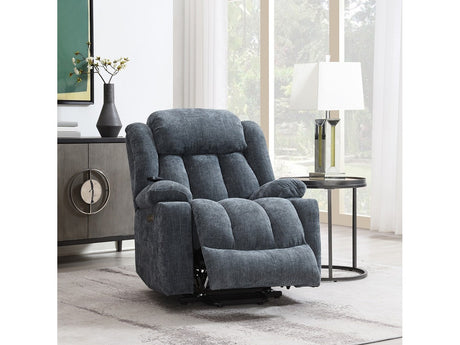 Omarion Blue Power Recliner W/Lift & Heating & Massage - Ornate Home