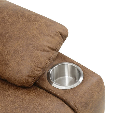 Omarion Brown Power Recliner W/Lift & Heating & Massage - Ornate Home