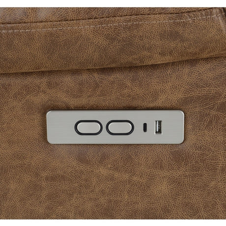 Omarion Brown Power Recliner W/Lift & Heating & Massage - Ornate Home