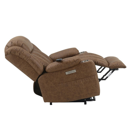 Omarion Brown Power Recliner W/Lift & Heating & Massage - Ornate Home