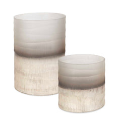 Ombra Bronze/Silver Modern Vases (Set of 2) - Ornate Home