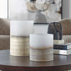 Ombra Bronze/Silver Modern Vases (Set of 2) - Ornate Home