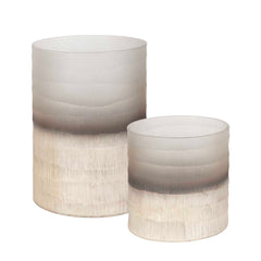 Ombra Bronze/Silver Modern Vases (Set of 2) - Ornate Home