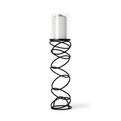 Omega Black Large Metal Stacked Ring Table Candle Holder - Ornate Home