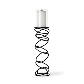 Omega Black Large Metal Stacked Ring Table Candle Holder - Ornate Home