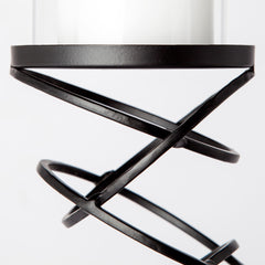 Omega Black Small Metal Stacked Ring Table Candle Holder - Ornate Home