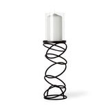 Omega Medium Black Metal Stacked Ring Table Candle Holder - Ornate Home