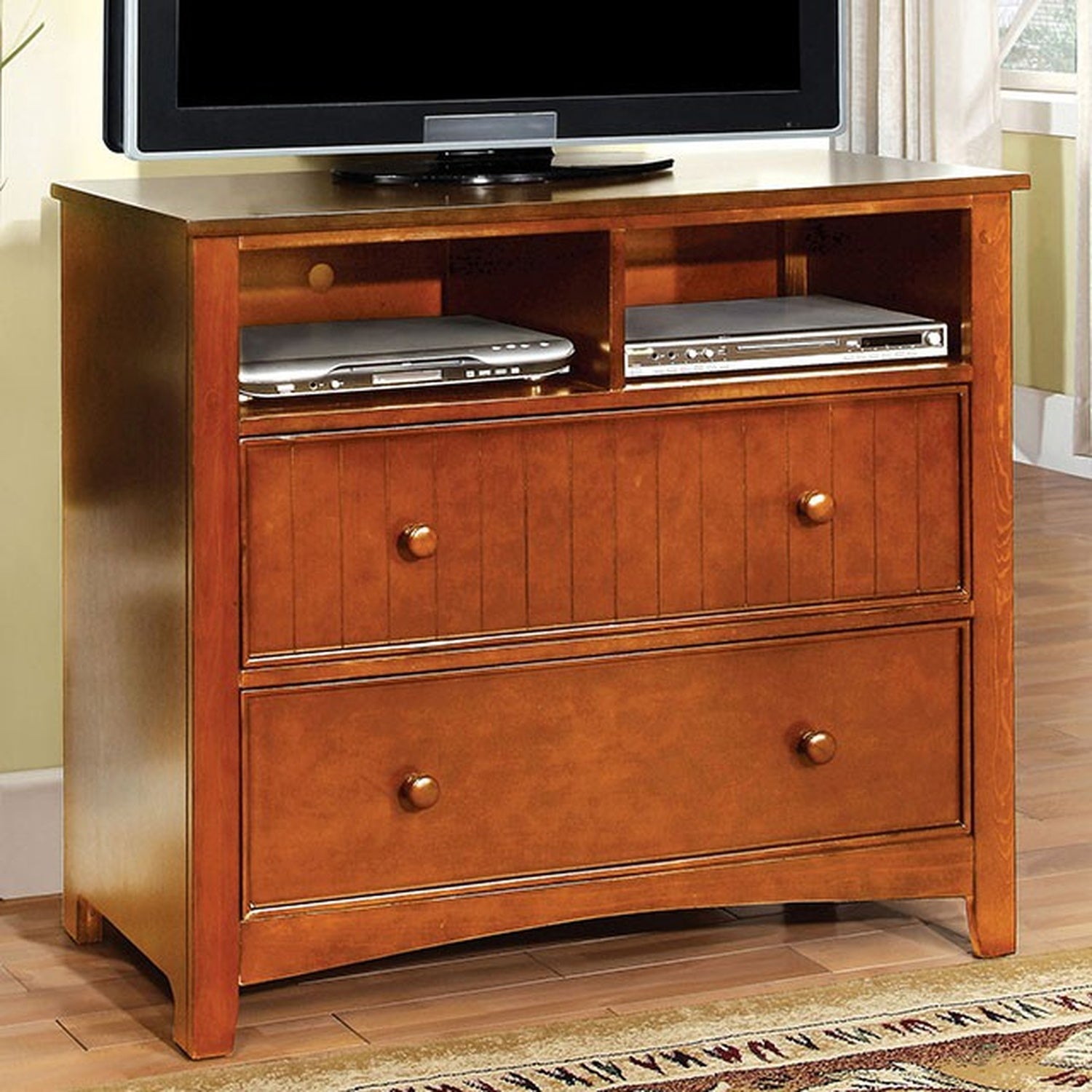 Omnus Oak Media Chest - Ornate Home